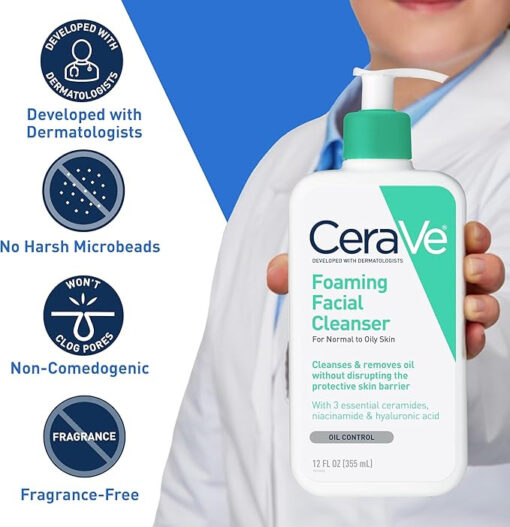 Cerave Foaming Facial Cleanser for Normal to Oily Skin - 355ml